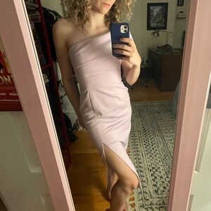 Jay Godfrey Pale Purple One-Shoulder Midi Dress With Slit Sz 00